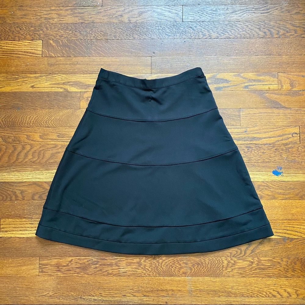 Pink Tartan black knit tiered A Line skirt size 2